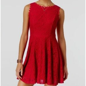Red lace dress